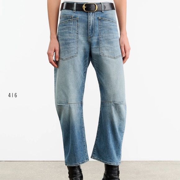 Nili Lotan Shon Mid-Rise Stretch Barrel Denim - Picture 3 of 13